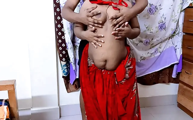 Stepsister masturbates bigcock with hot moaning in Hindi while stepbrother fondles her beautiful long nippled tits