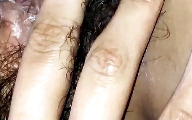Fucking my little stepsister through panties and cum on pussy