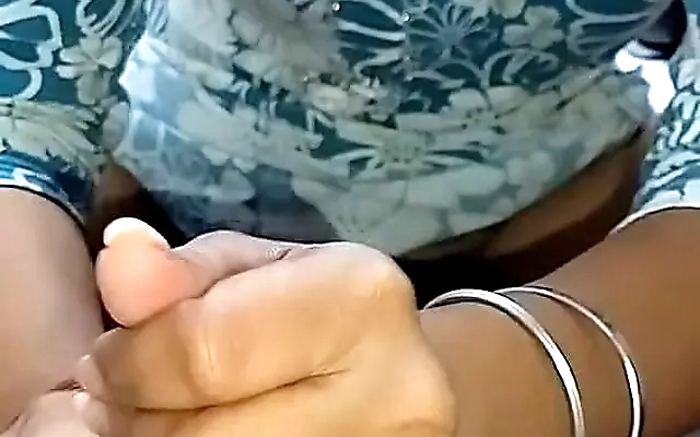 Horny Punjabi Bhabhi caught bihari in her bathroom doing Masturbation and Punished him by sucking pussy